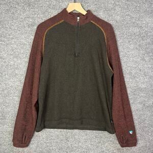 Kuhl Alfpaca Quarter Zip Fleece Mens Large Pullover Sweater Brown